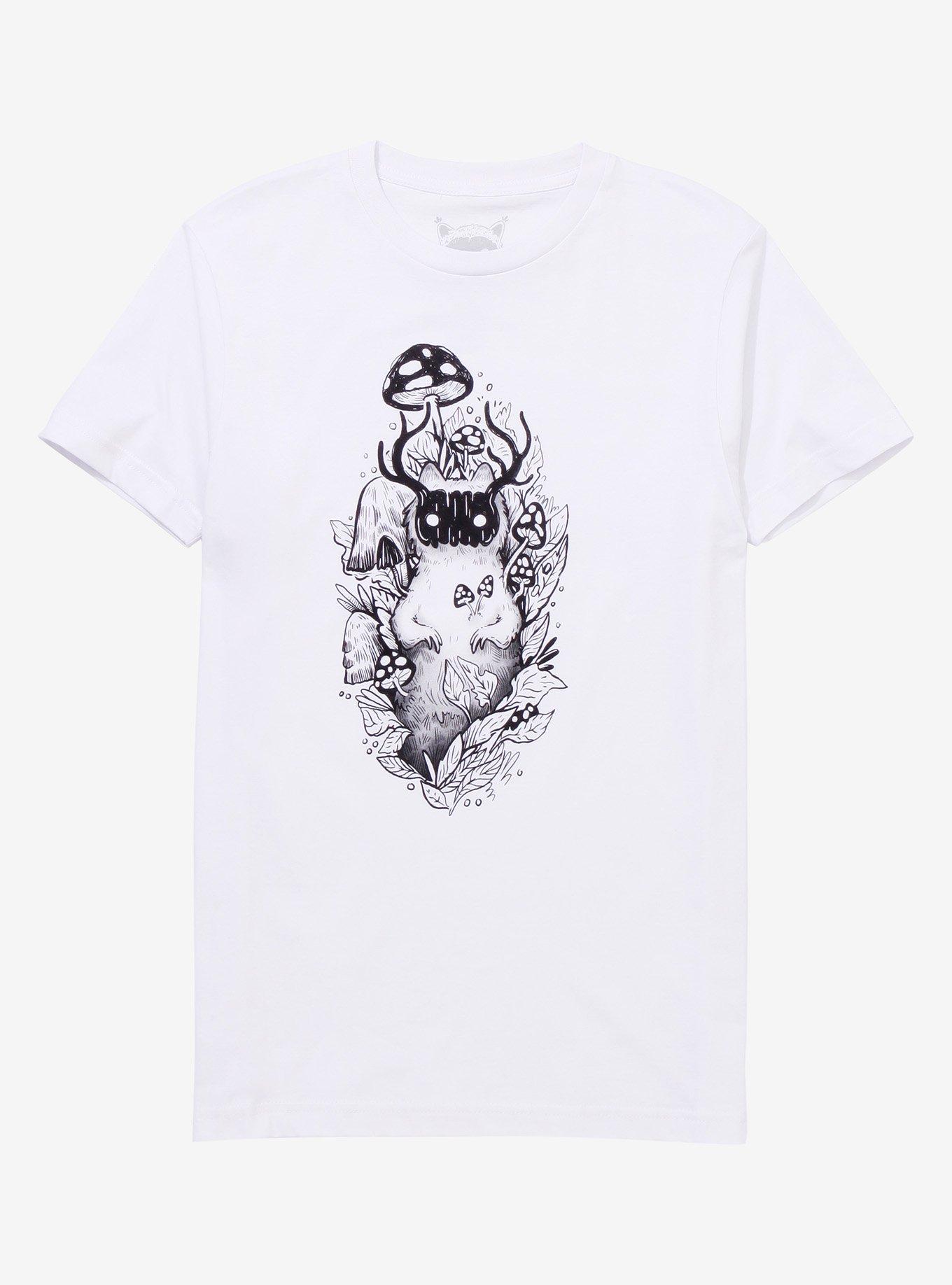 Mushroom Cat Creature T-Shirt By Guild Of Calamity, BLACK, hi-res