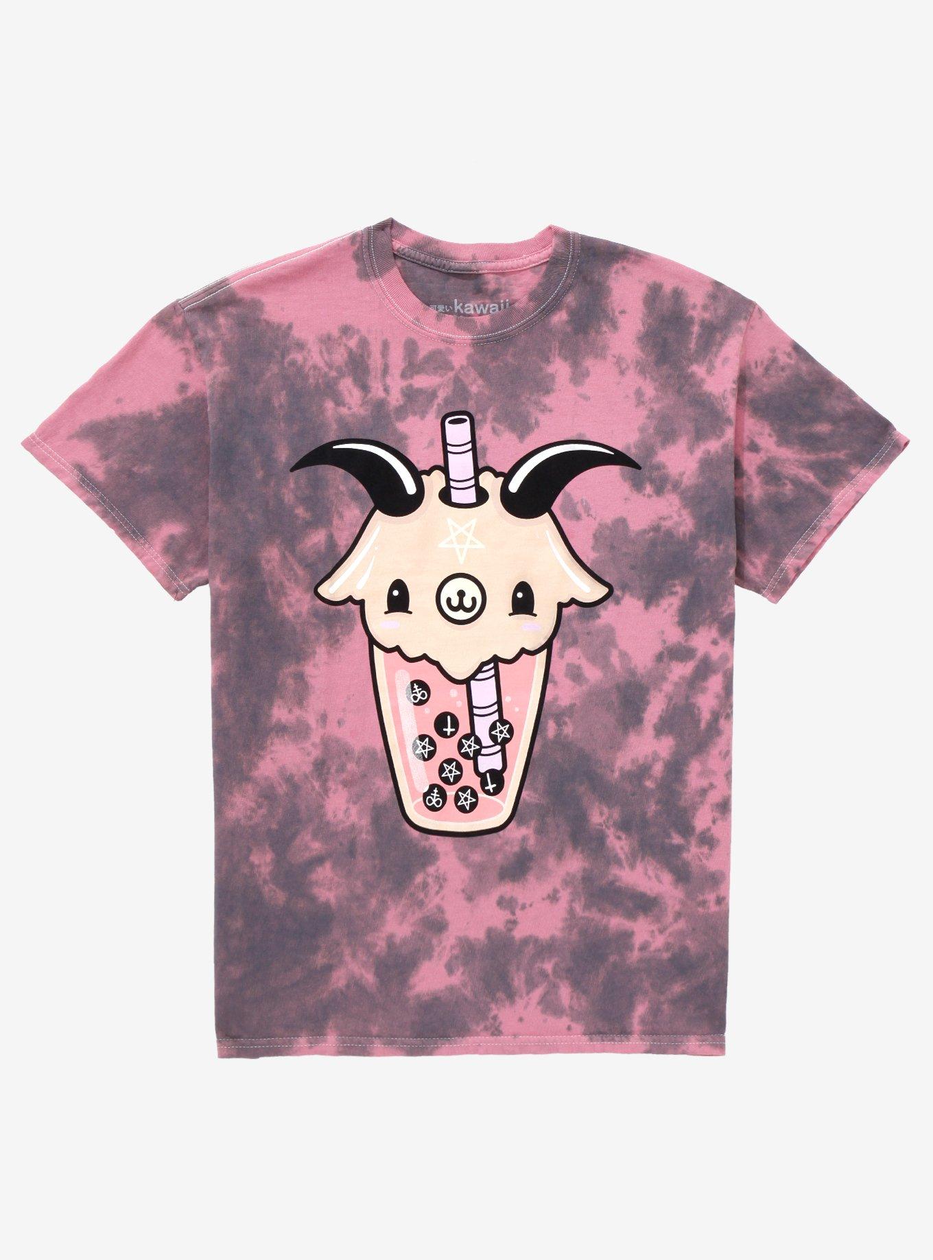 Baphomet Chibi Boba Wash T-Shirt By Kawaii Krypt, MULTI, hi-res