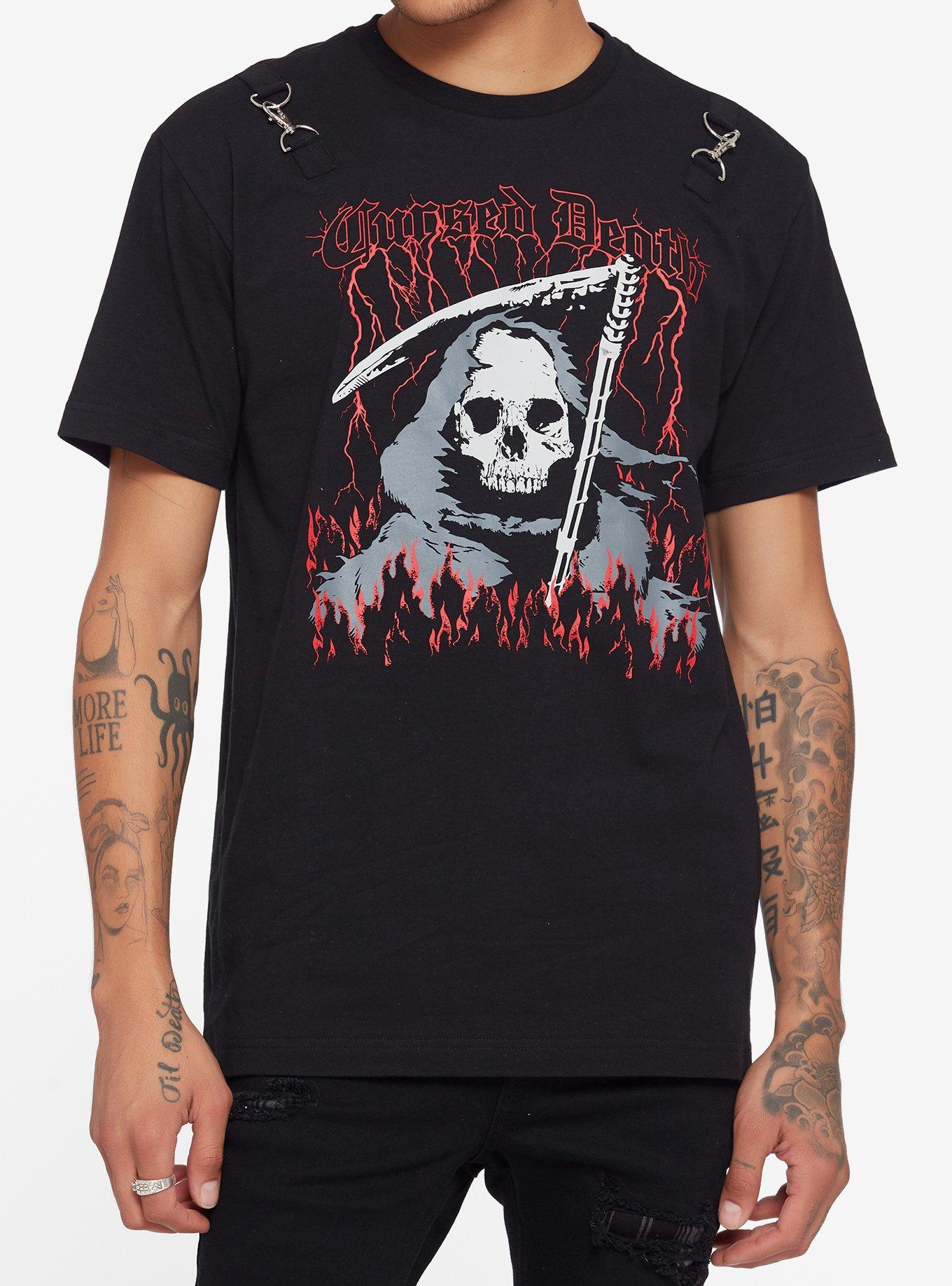 Grim Reaper Cursed Death T-Shirt, BLACK, hi-res