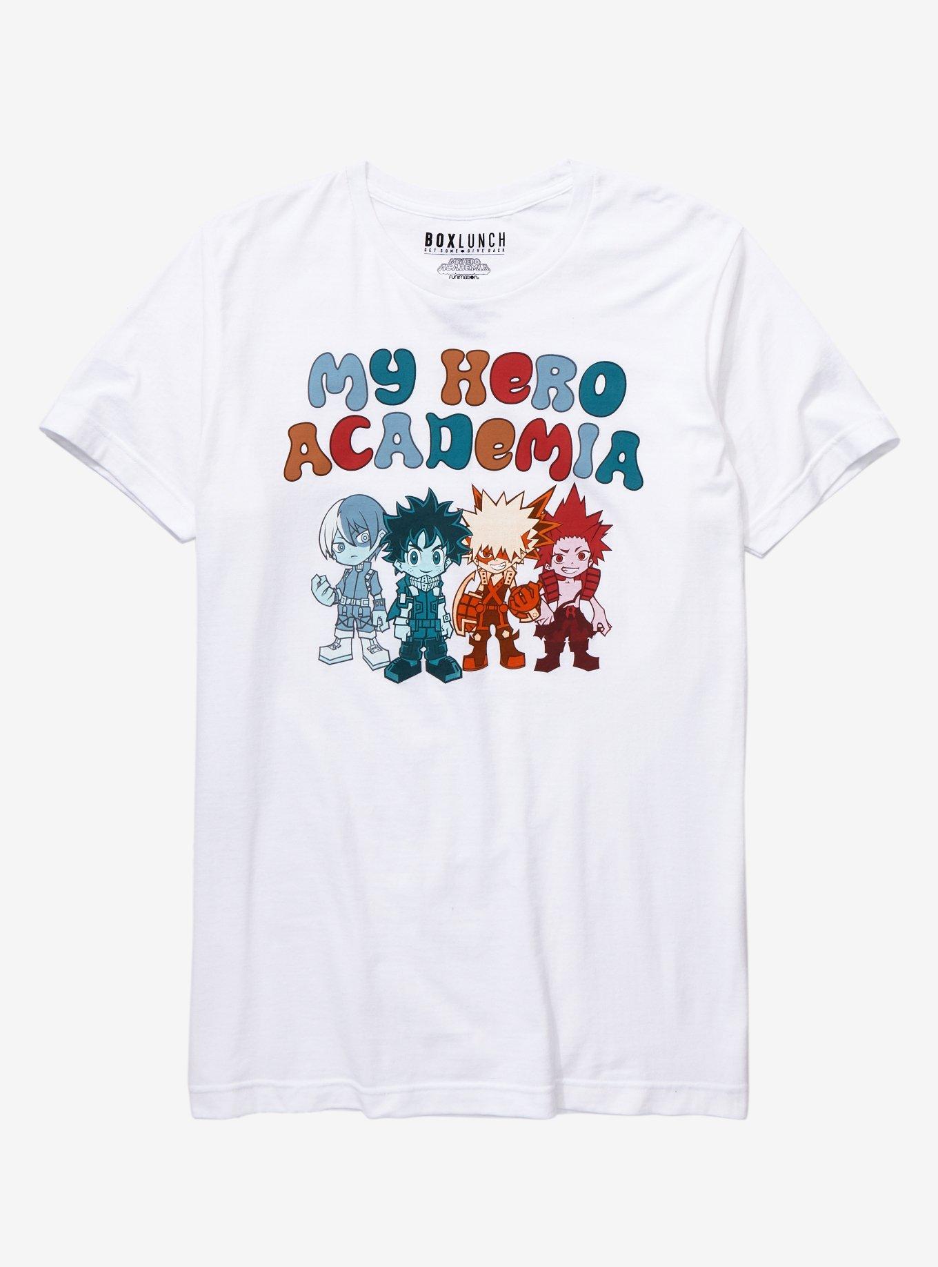 My Hero Academia Chibi Deku & Friends Women's T-Shirt - BoxLunch Exclusive, CREAM, hi-res