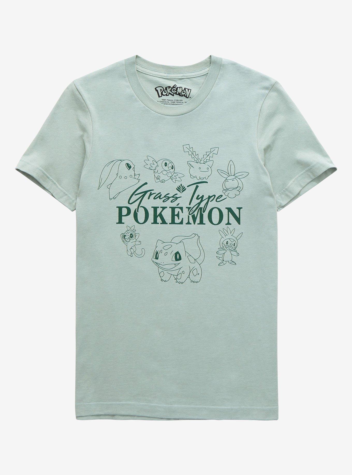 Pok&eacute;mon Grass Type Character Women&rsquo;s T-Shirt - BoxLunch Exclusive, SAGE, hi-res