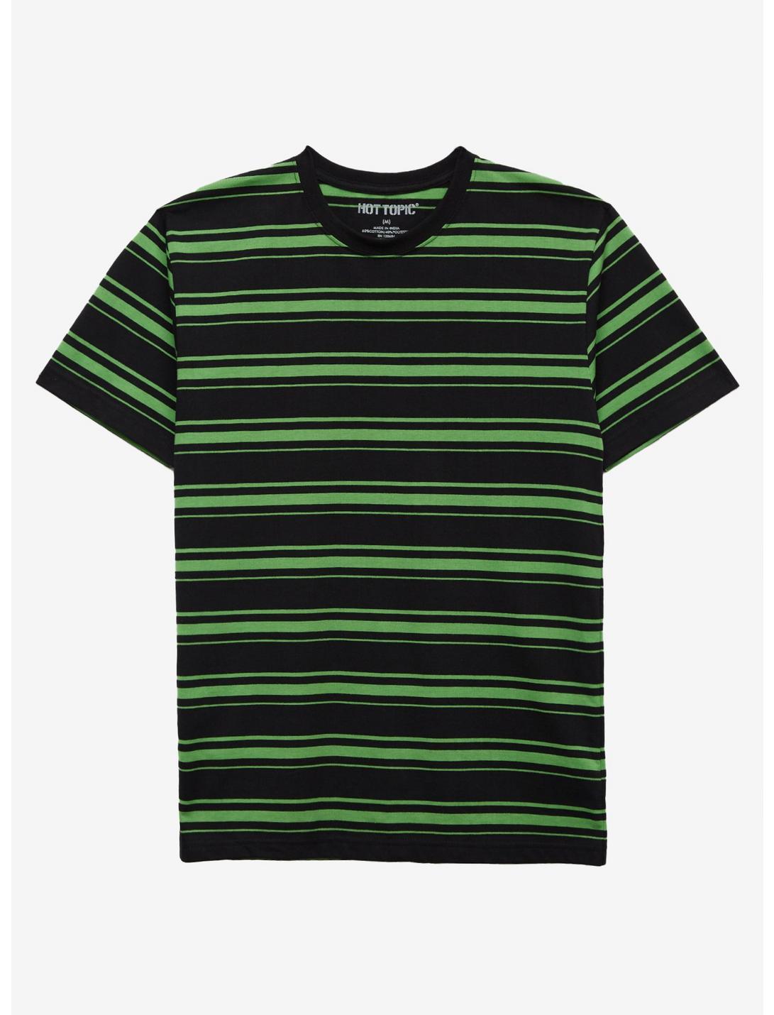 Green & Black Multi Stripe T-Shirt, STRIPE - GREEN, hi-res