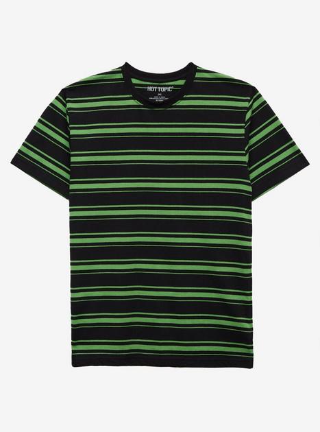 Green & Black Multi Stripe T-Shirt | Hot Topic