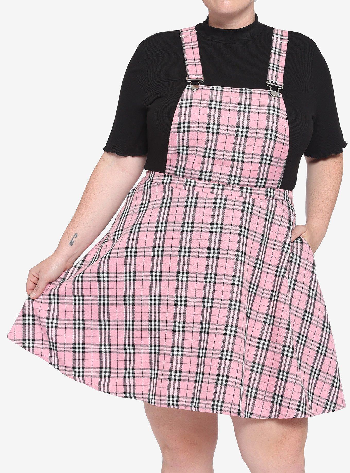 Pink Plaid Skirtall Plus Size