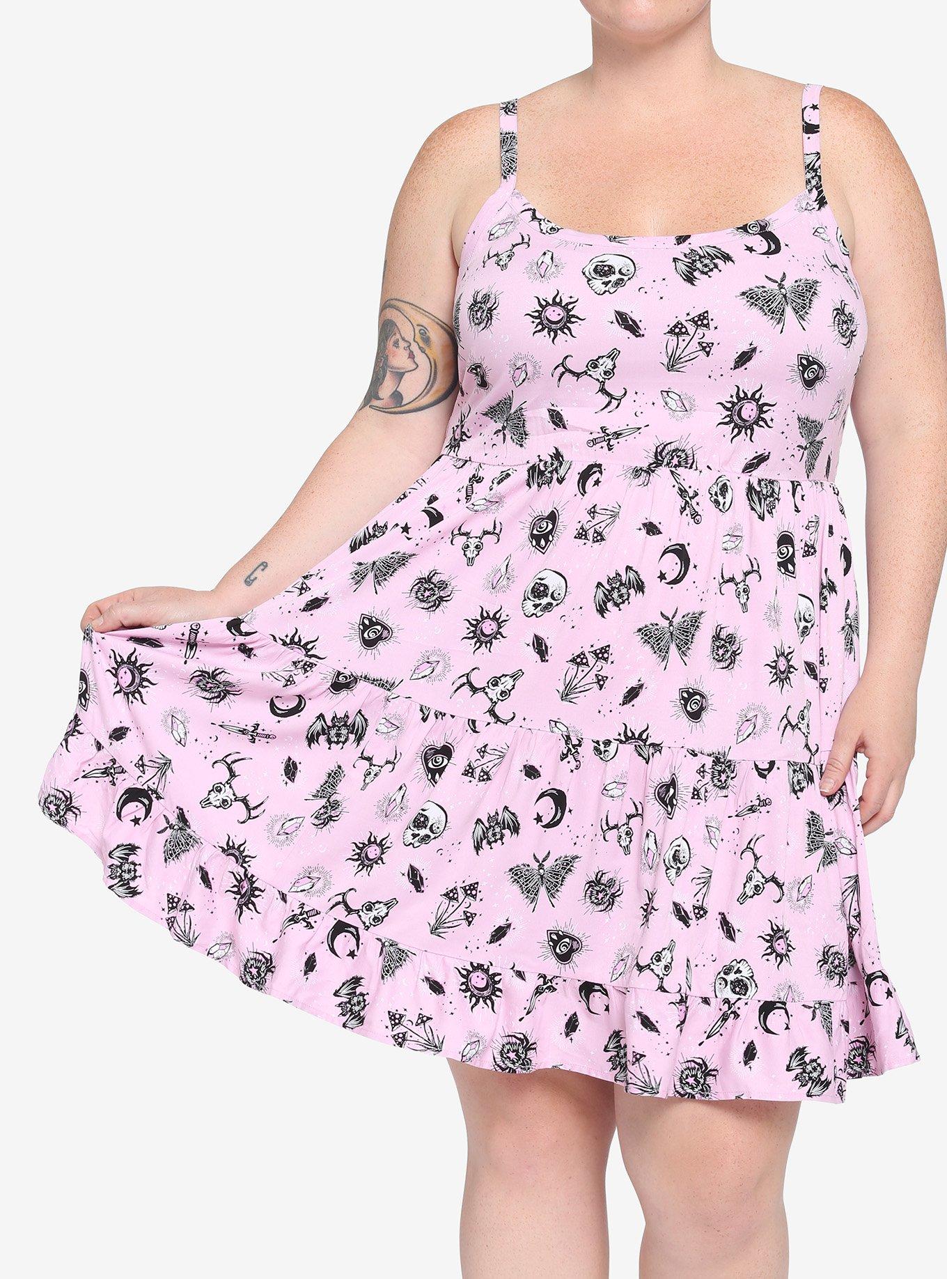 Pink Doodles Tiered Dress, PINK, hi-res