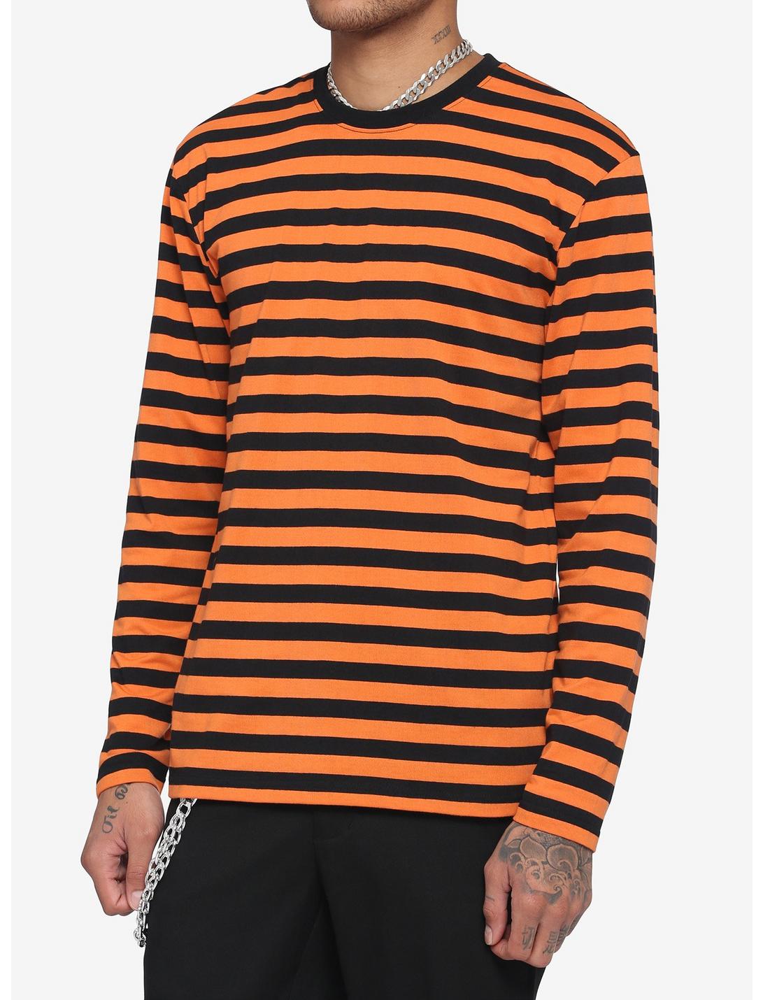 Orange & Black Stripe Long-Sleeve T-Shirt, STRIPE - ORANGE, hi-res