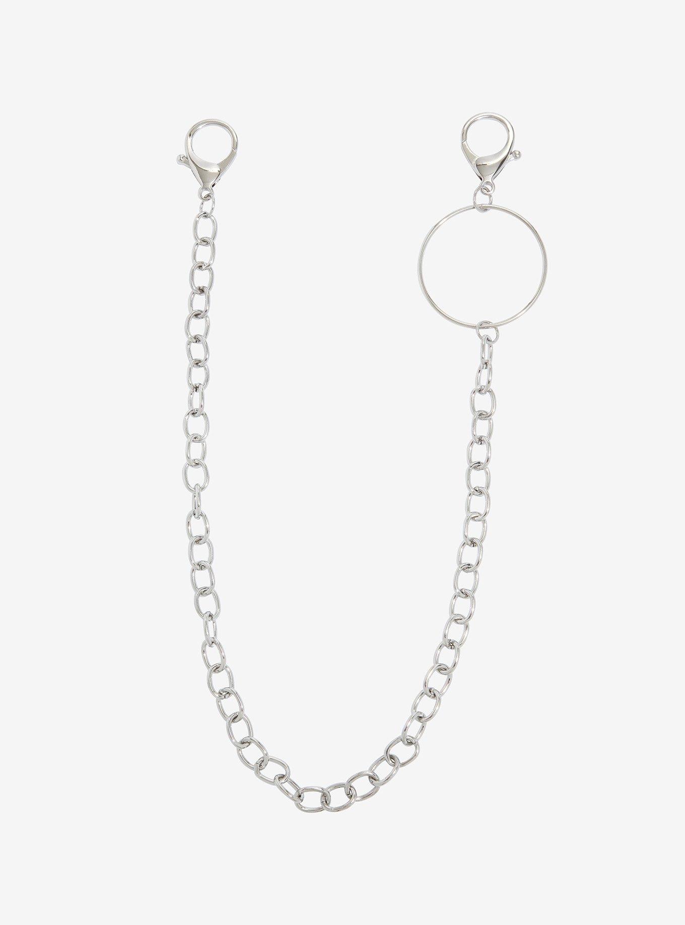 Silver Tone 18 Inch O-Ring Wallet Chain, , hi-res
