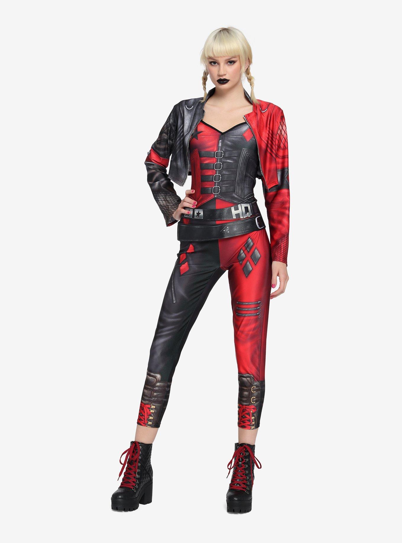  Secret Wishes DC Comics Justice League Superhero Style Adult  Corset Top with Logo Harley Quinn, Red, Large : Clothing, Shoes & Jewelry