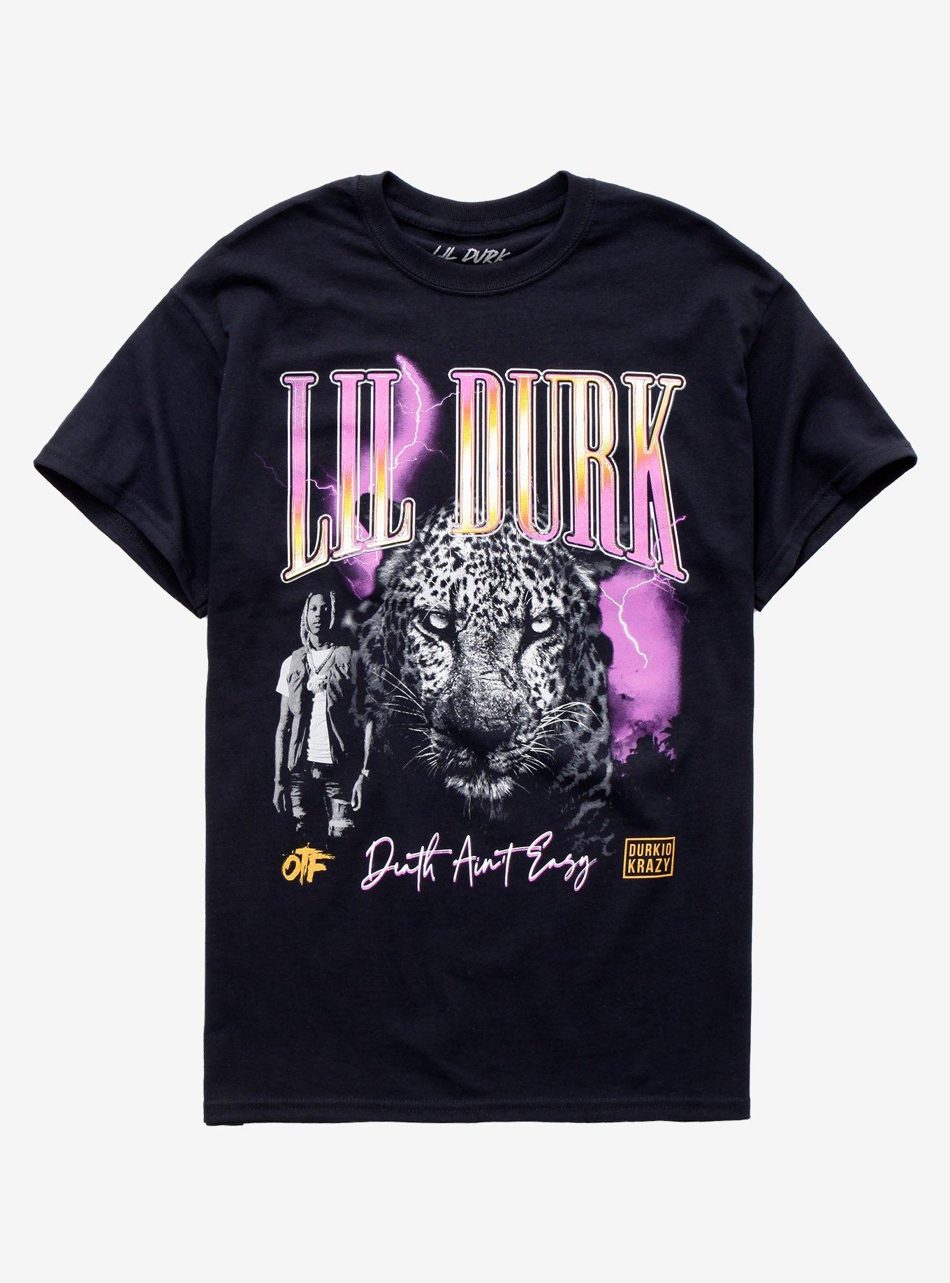 Lil Durk Leopard Death Ain't Easy T-Shirt, BLACK, hi-res