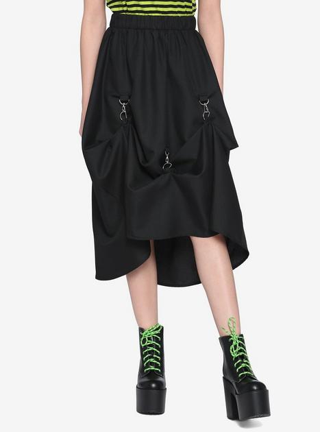 Black D-Ring Clasp Midi Skirt | Hot Topic