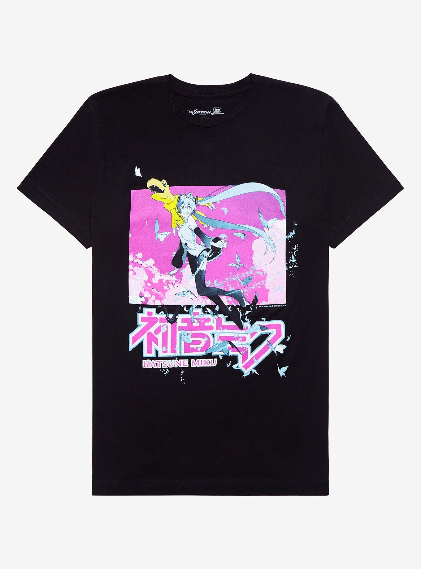 Hatsune Miku X Digimon Flying T-Shirt, BLACK, hi-res