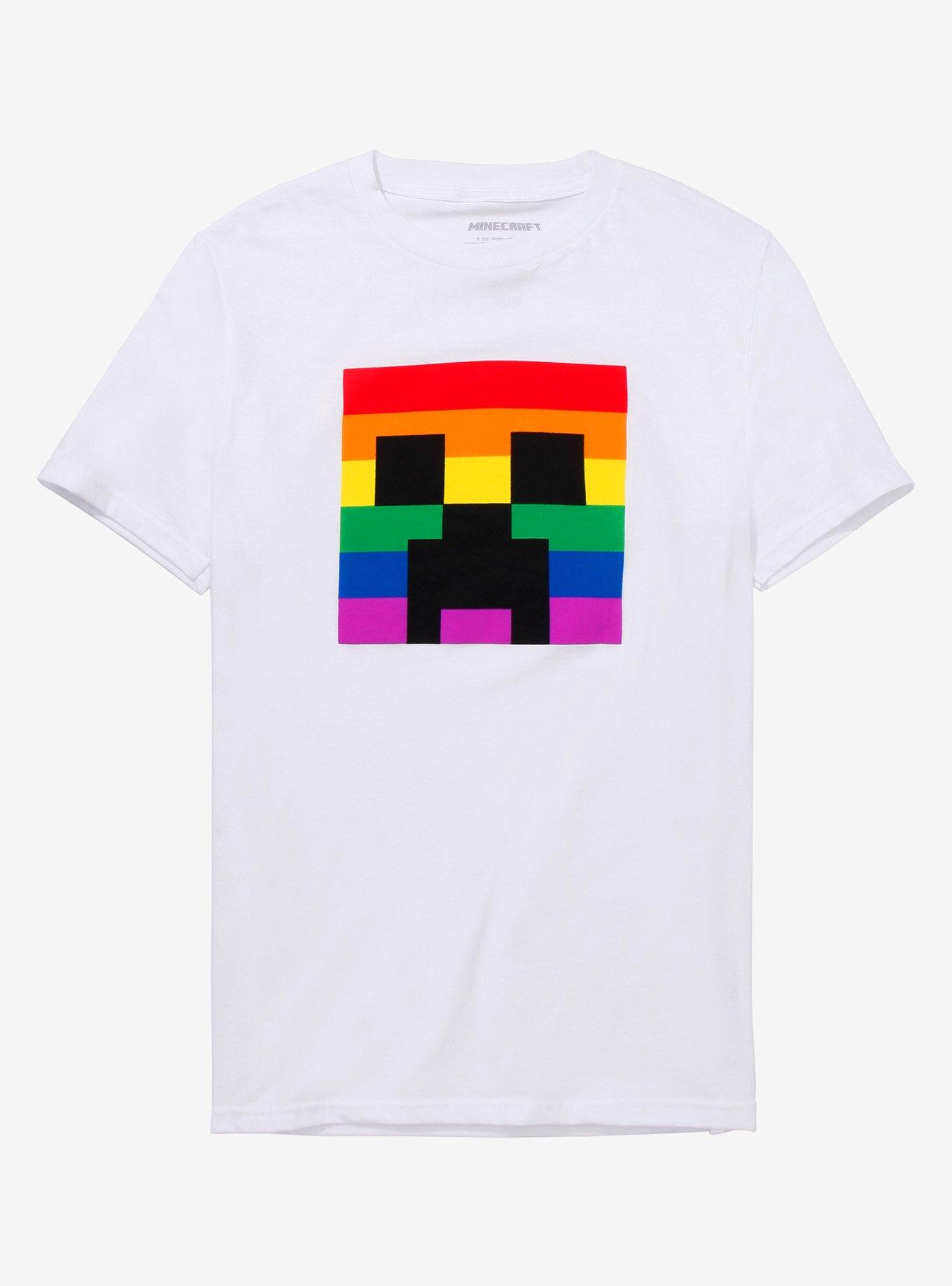 Minecraft Creeper Rainbow Pride T-Shirt, 2TONE, hi-res