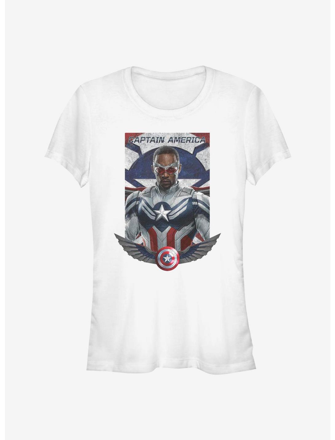 Marvel The Falcon And The Winter Soldier Falcon Is Captain America Girls T-Shirt, WHITE, hi-res