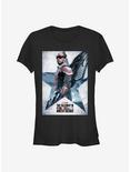 Marvel The Falcon And The Winter Soldier Falcon Poster Girls T-Shirt, BLACK, hi-res