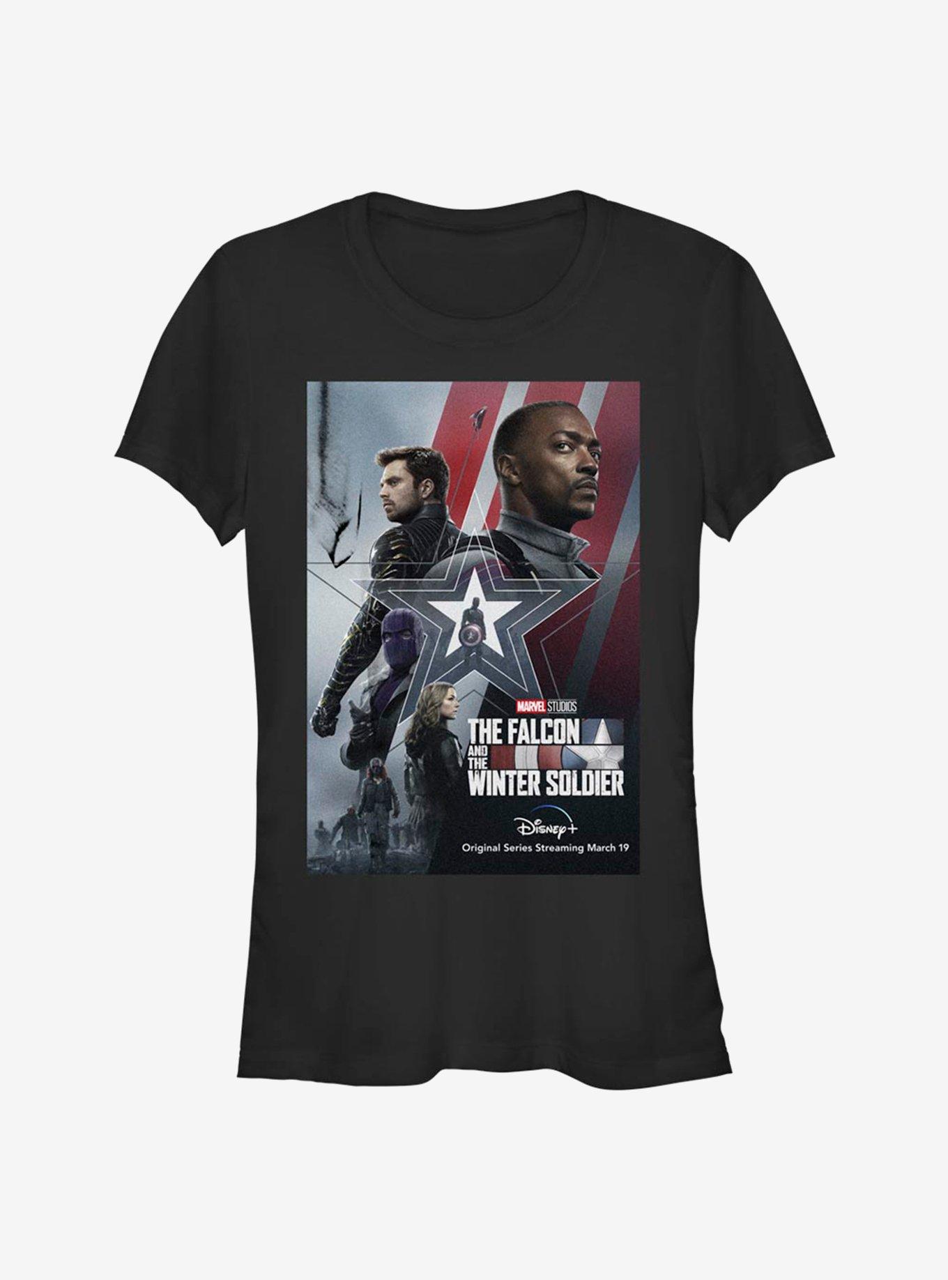 Marvel The Falcon And The Winter Soldier Characters Girls T-Shirt, BLACK, hi-res