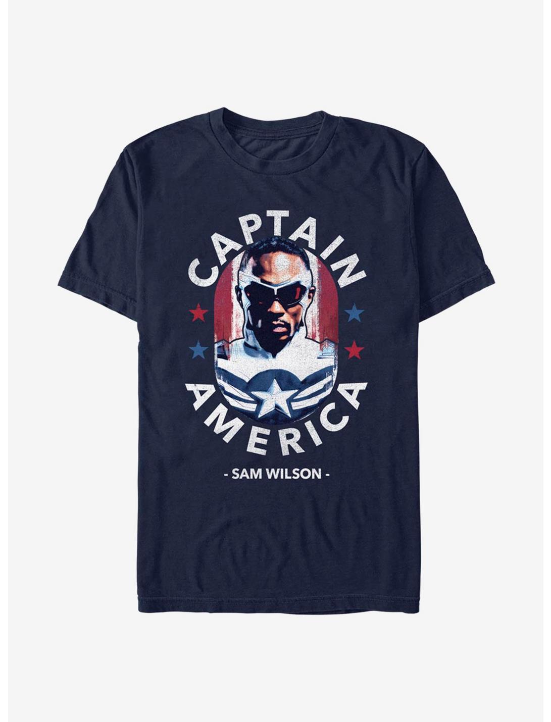 Marvel The Falcon And The Winter Soldier Captain America Sam Wilson T-Shirt, NAVY, hi-res