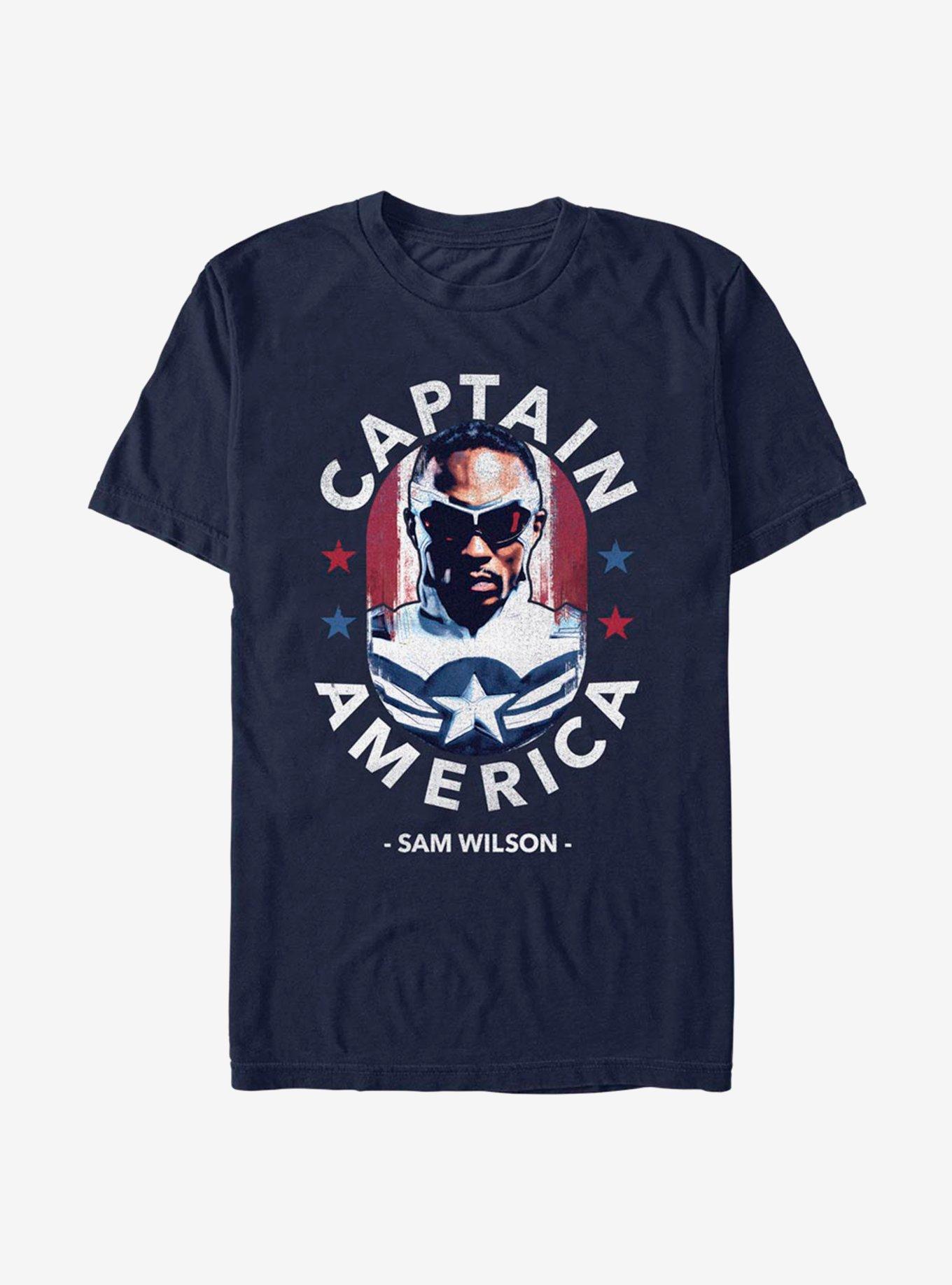 Marvel The Falcon And The Winter Soldier Captain America Sam Wilson T-Shirt, NAVY, hi-res