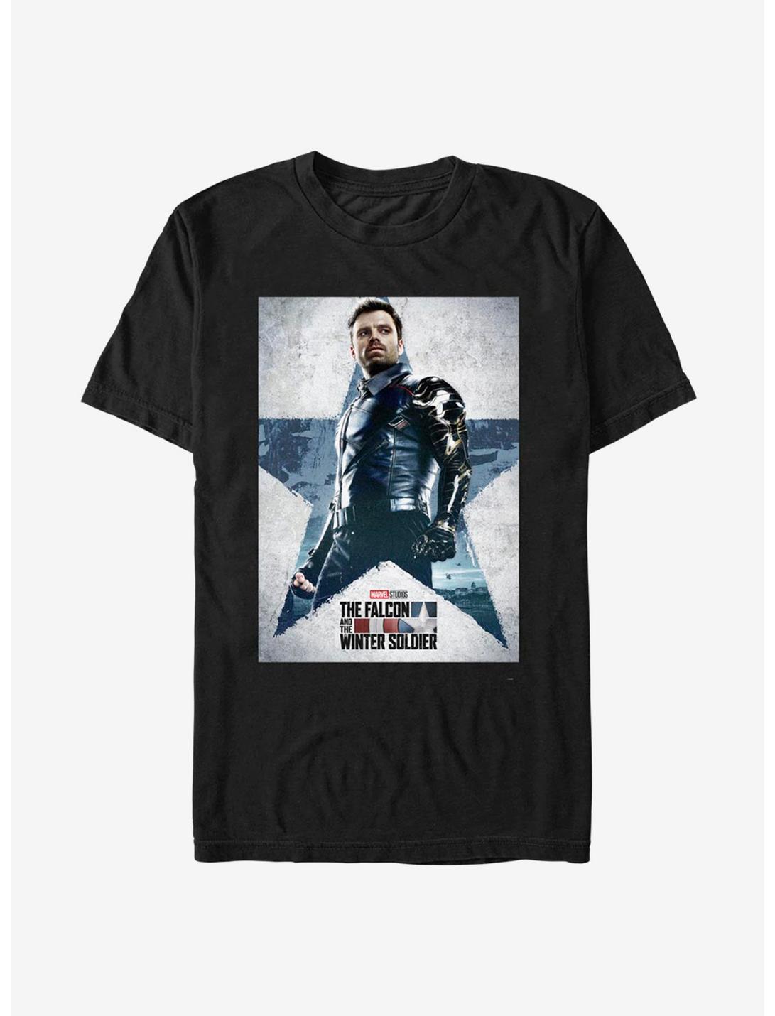 Marvel The Falcon And The Winter Soldier Poster T-Shirt, BLACK, hi-res