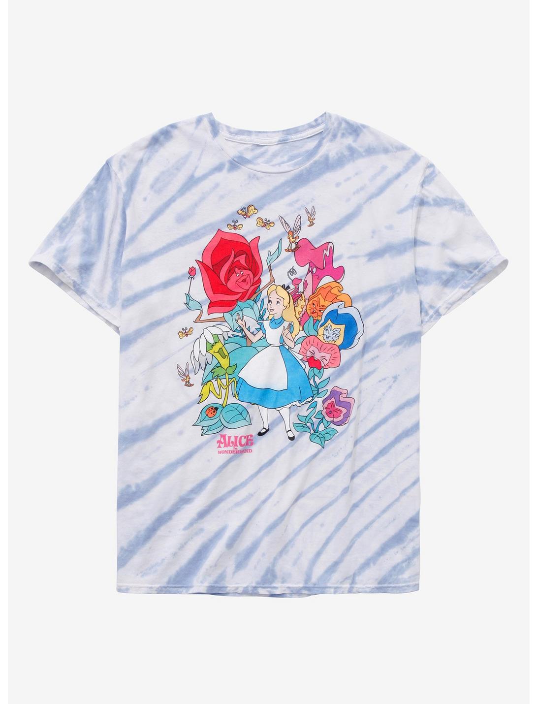 Disney Alice In Wonderland Alice & Flowers Tie-Dye Boyfriend Fit Girls T-Shirt, MULTI, hi-res