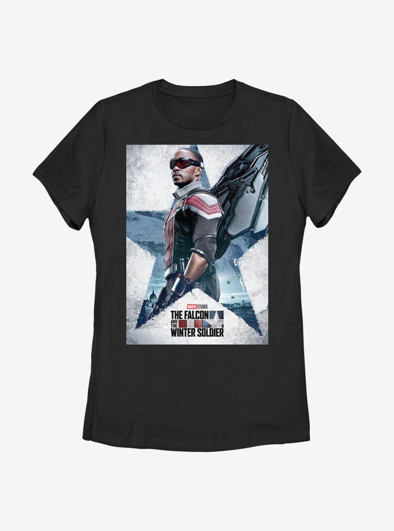 Marvel The Falcon And The Winter Soldier Falcon Poster Womens T-Shirt, BLACK, hi-res