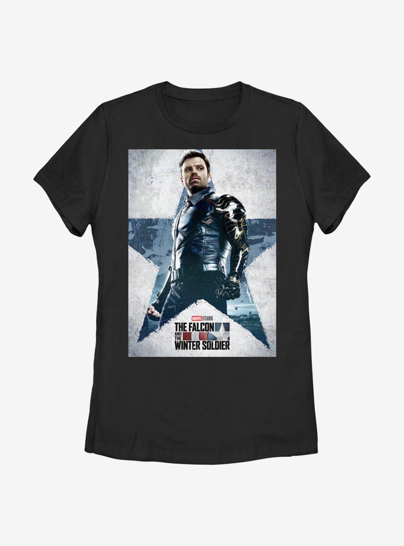 Marvel The Falcon And The Winter Soldier Poster Womens T-Shirt, BLACK, hi-res