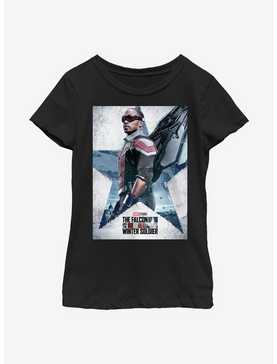 Marvel The Falcon And The Winter Soldier Falcon Poster Youth Girls T-Shirt, , hi-res