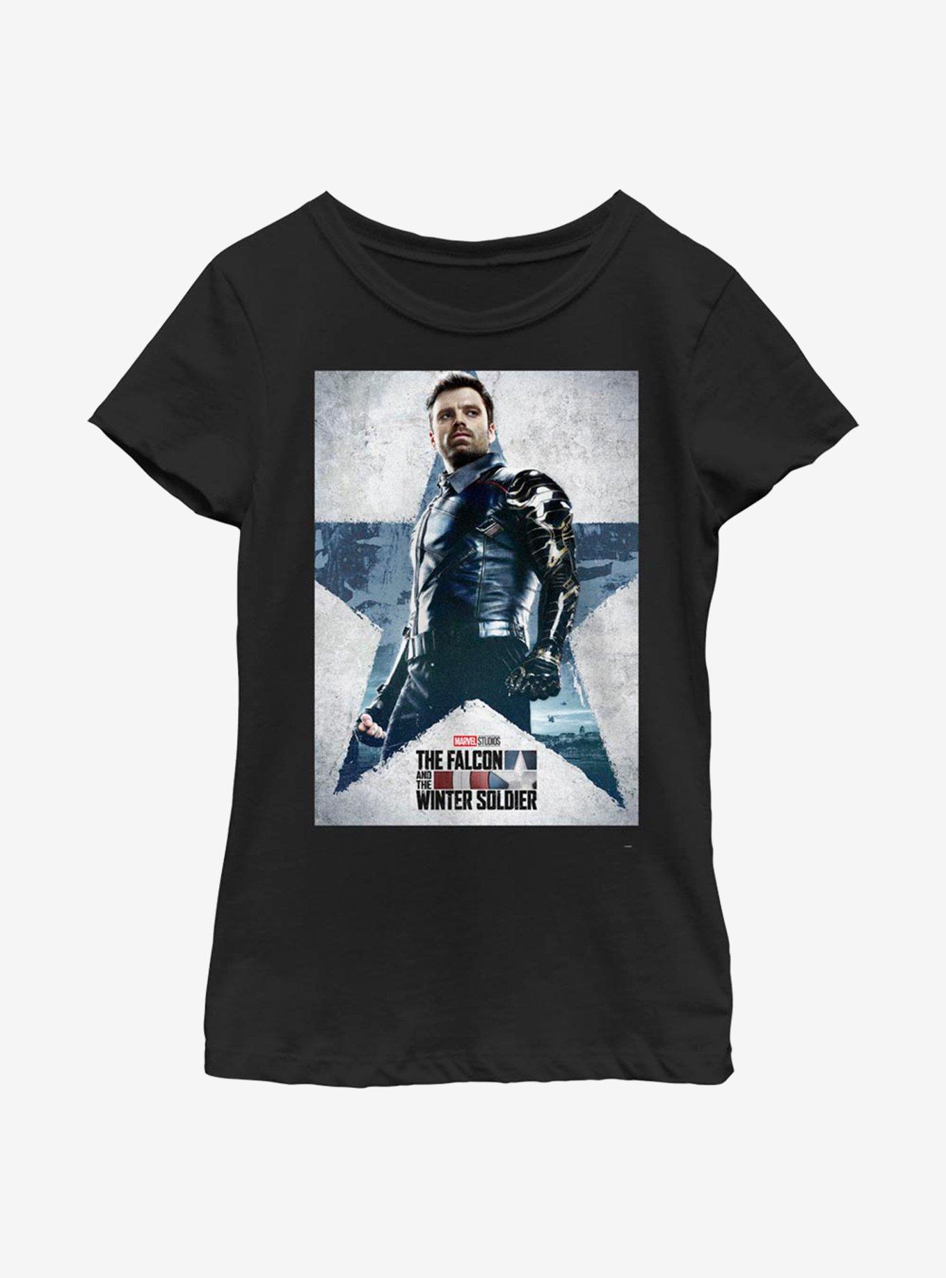 Marvel The Falcon And The Winter Soldier Poster Youth Girls T-Shirt, , hi-res