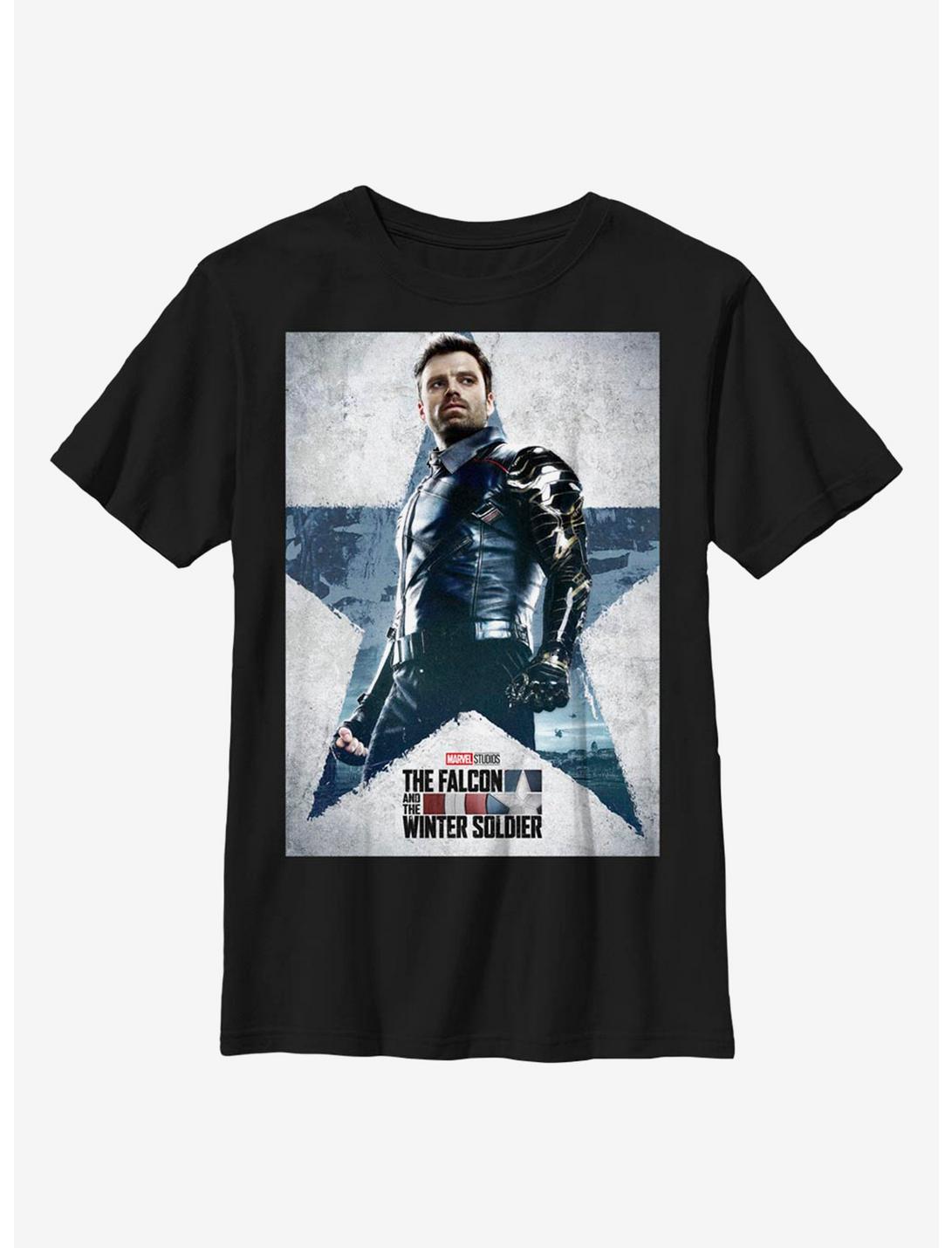 Marvel The Falcon And The Winter Soldier Poster Youth T-Shirt, BLACK, hi-res