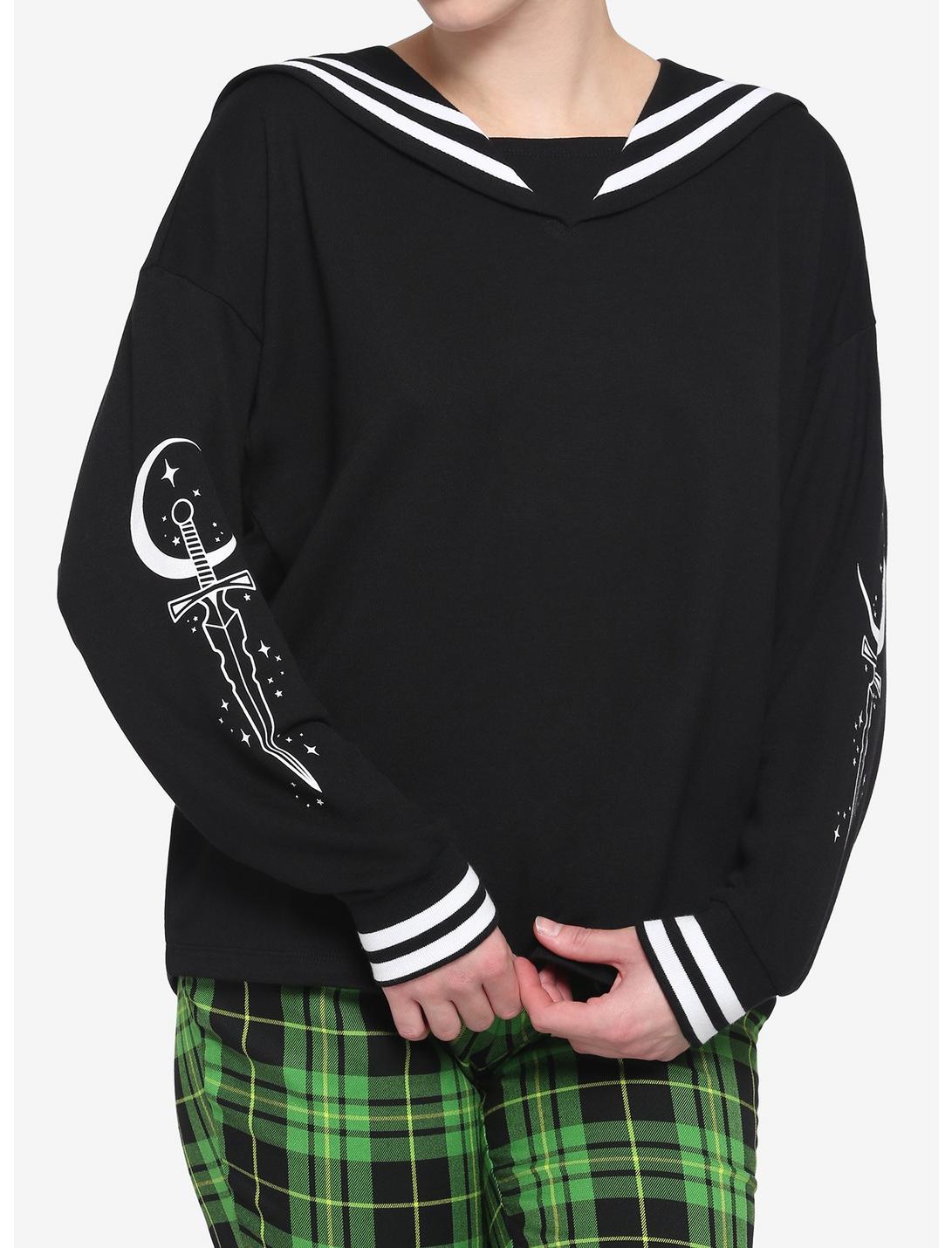 Dagger Moon Sailor Girls Sweatshirt, BLACK, hi-res