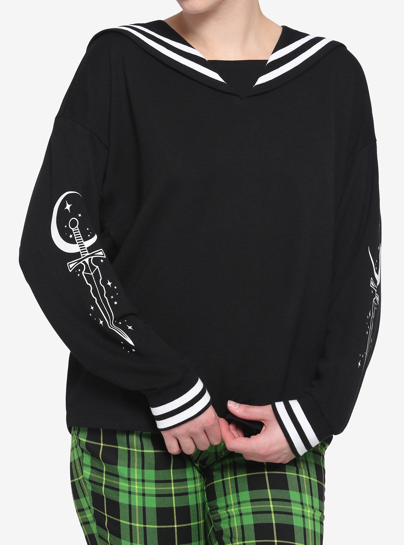 Dagger Moon Sailor Girls Sweatshirt, BLACK, hi-res