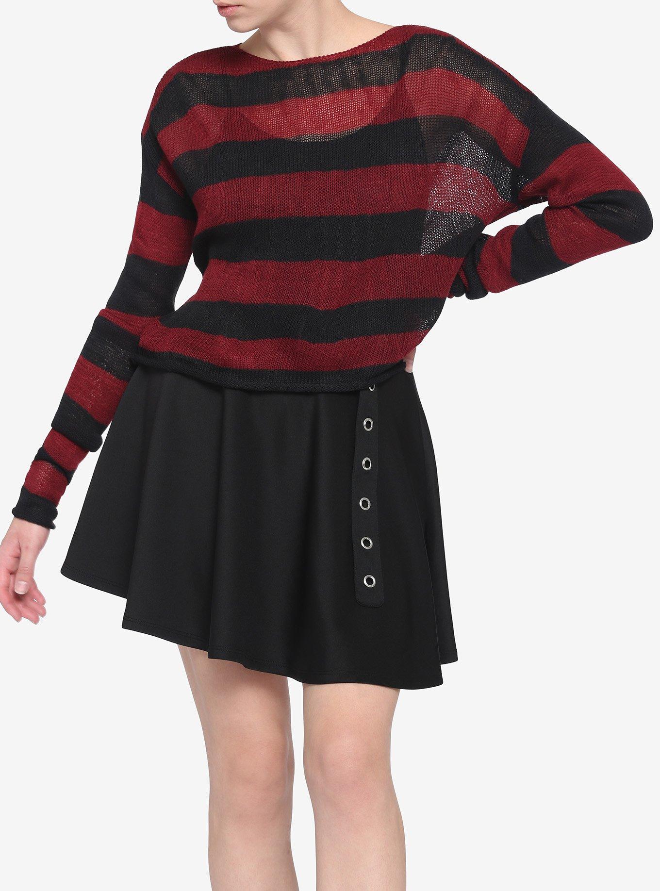 Striped clearance red sweater