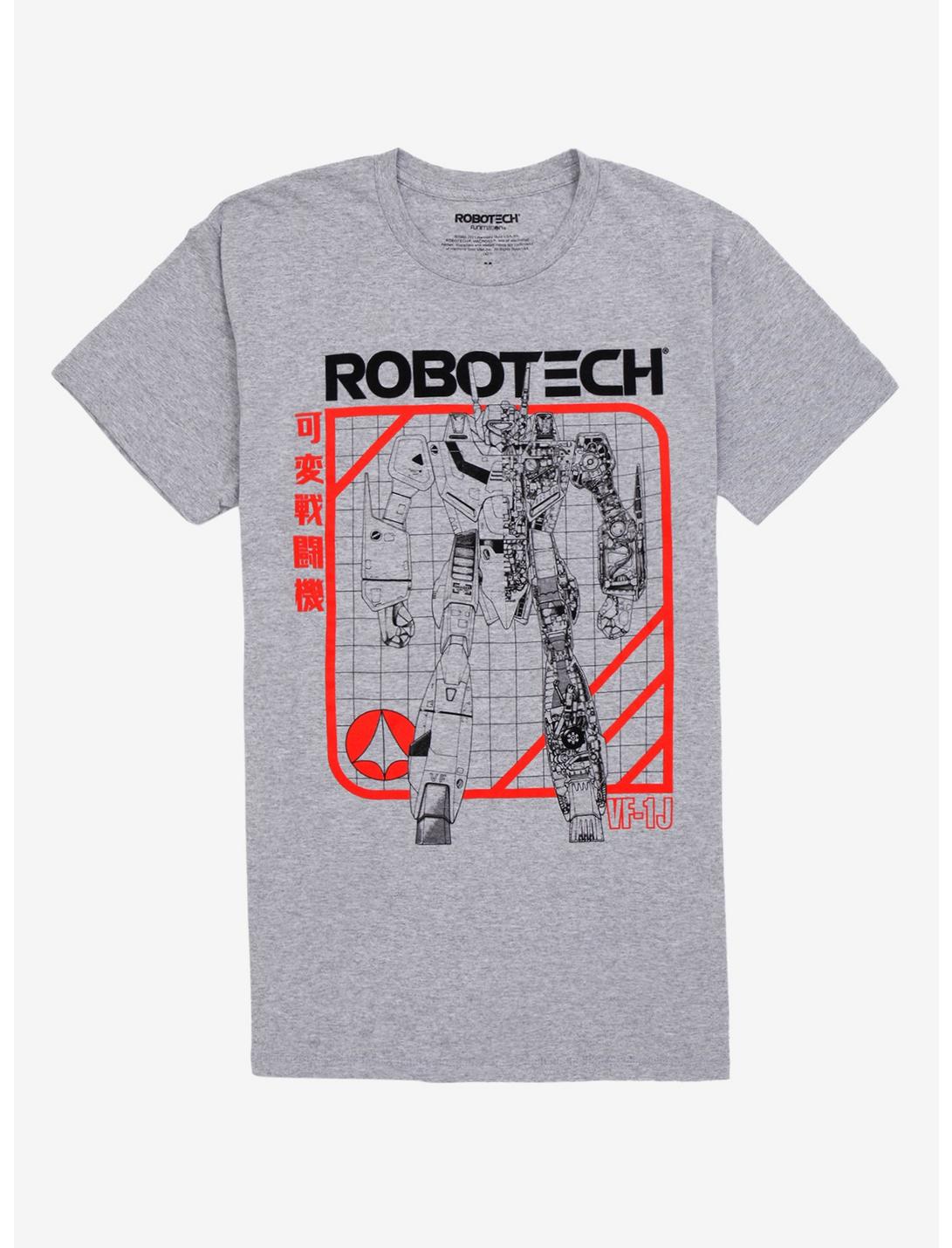 Robotech Veritech Blueprint T-Shirt, HEATHER, hi-res