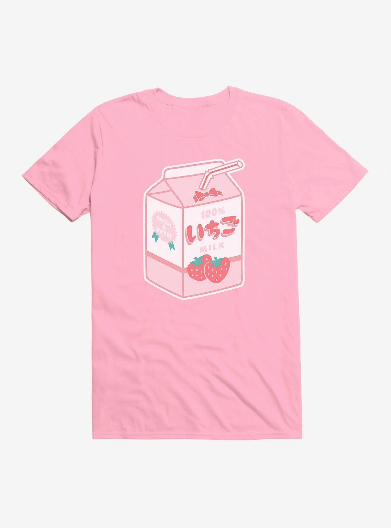 Pink Strawberry Milk Shirt Strawberry Milk Tee Kawaii 