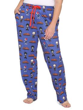 My Hero Academia Character & Logo Pajama Pants Plus Size, , hi-res