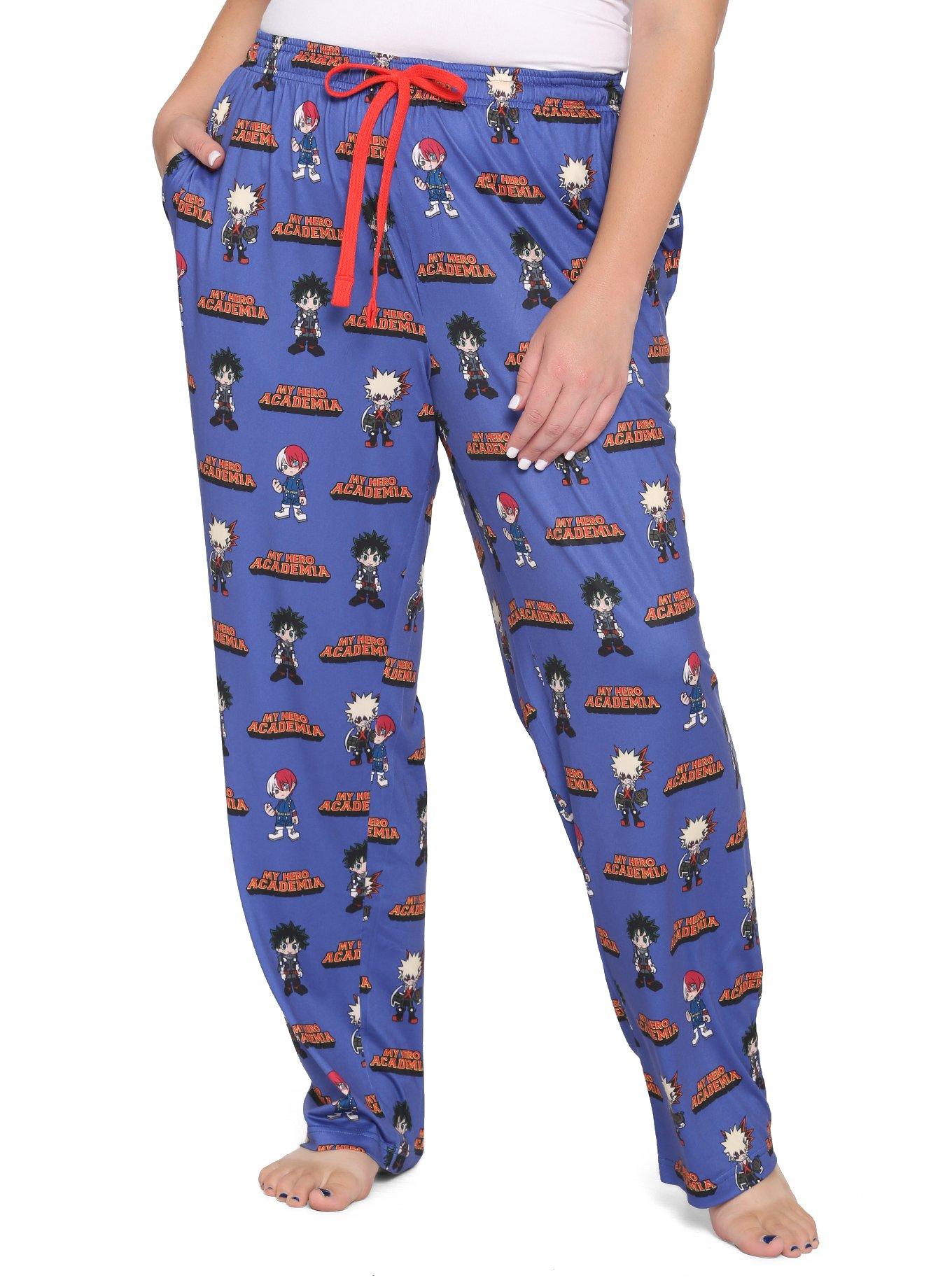 My Hero Academia Character & Logo Pajama Pants Plus Size, MULTI, hi-res