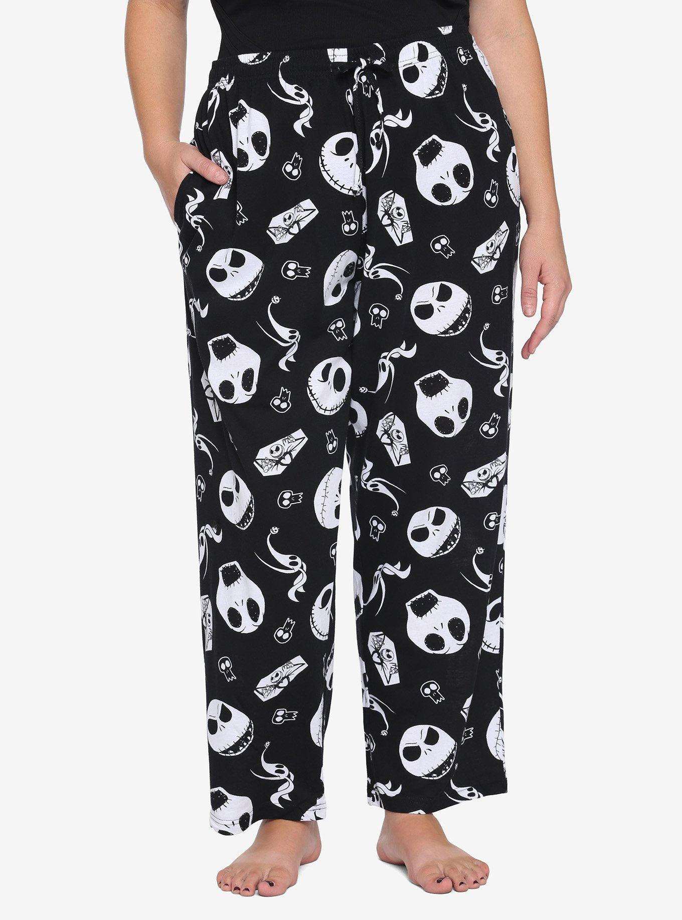 The Nightmare Before Christmas Black & White Jack Faces Pajama Pants ...