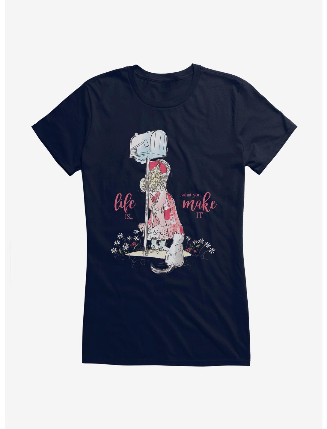 Holly Hobbie Life Is What You Make It Girls T-Shirt, NAVY, hi-res