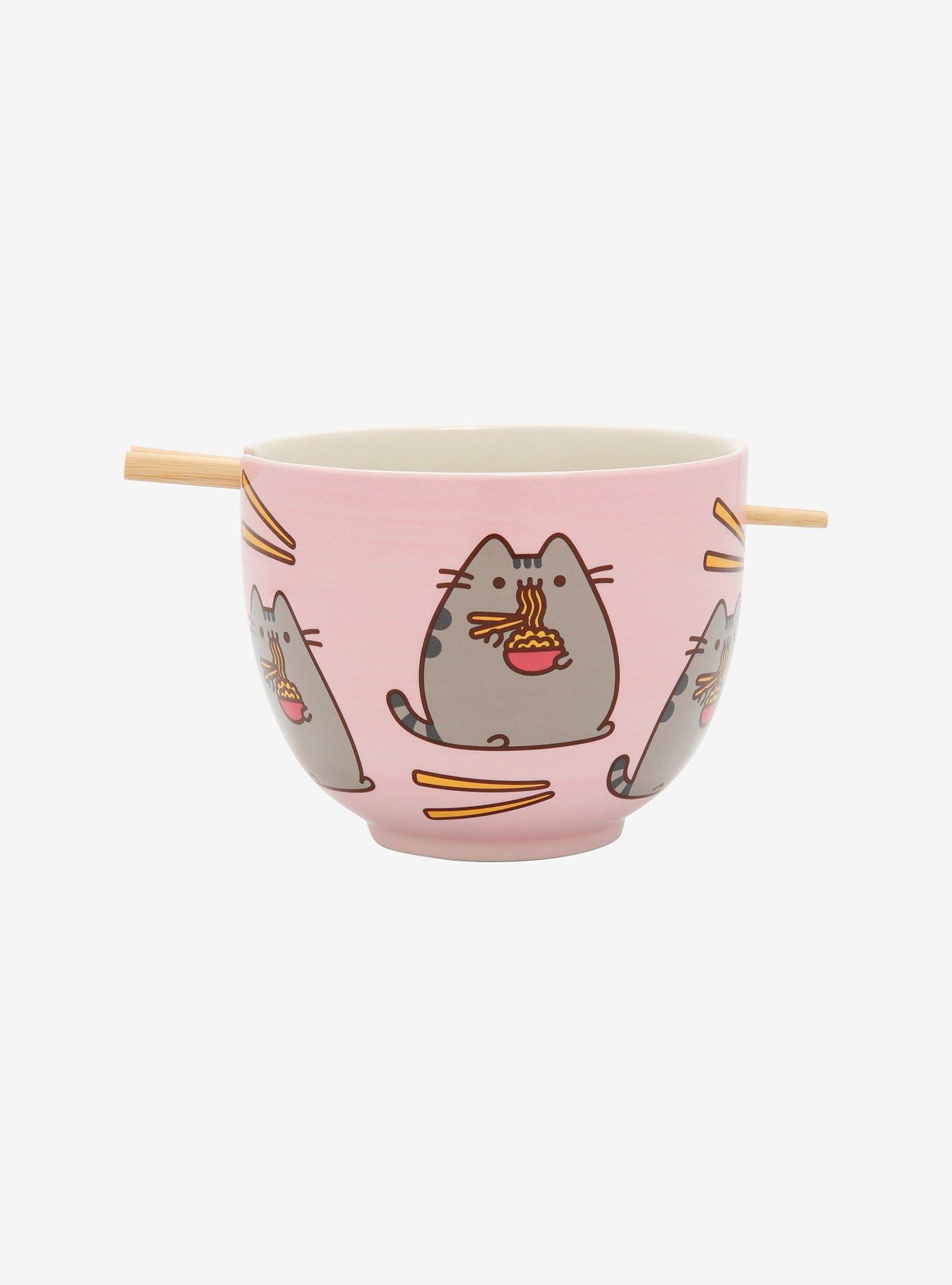 Pusheen Noodles Ramen Bowl With Chopsticks