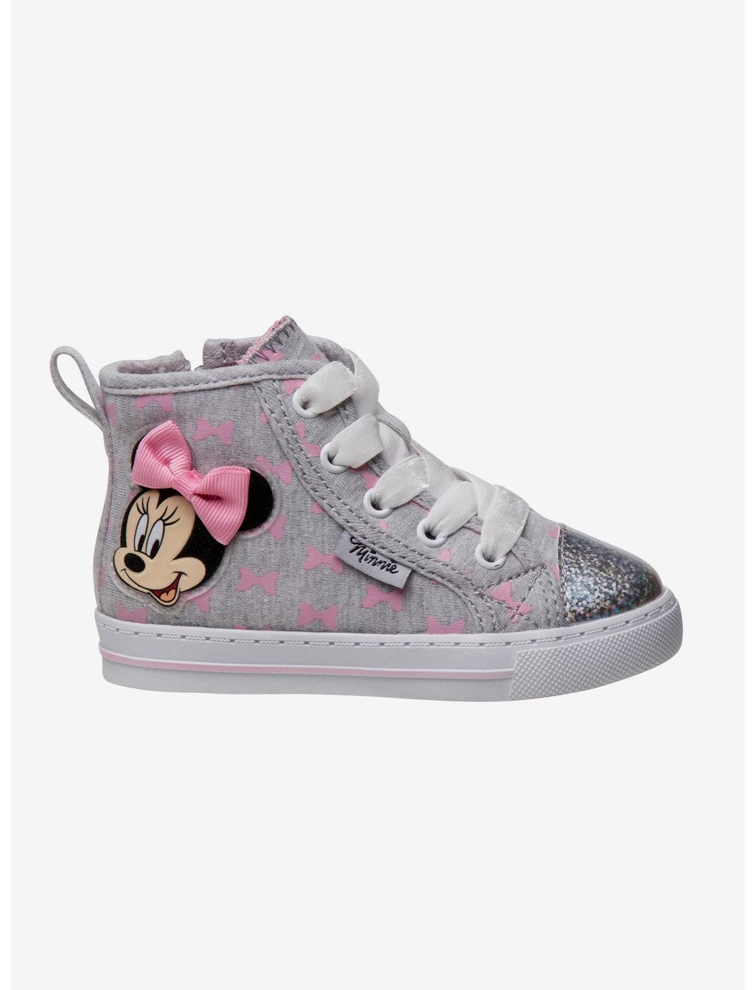 Disney Minnie Mouse Girl Light Hi-Top Canvas Sneaker, GREY, hi-res