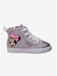 Disney Minnie Mouse Girl Light Hi-Top Canvas Sneaker, GREY, hi-res