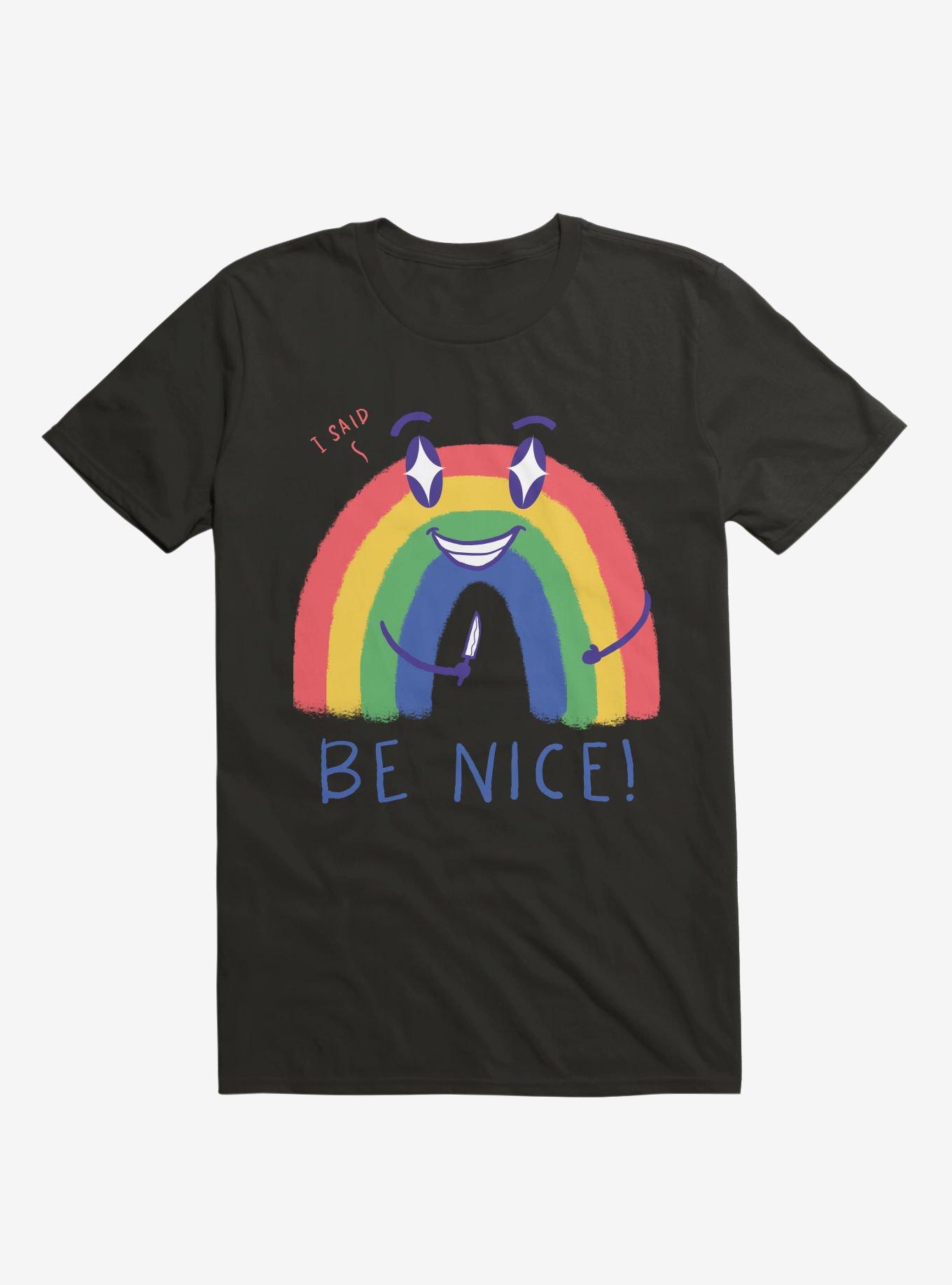 Rainbow Knife Be Nice 2.0 Black T-Shirt, BLACK, hi-res
