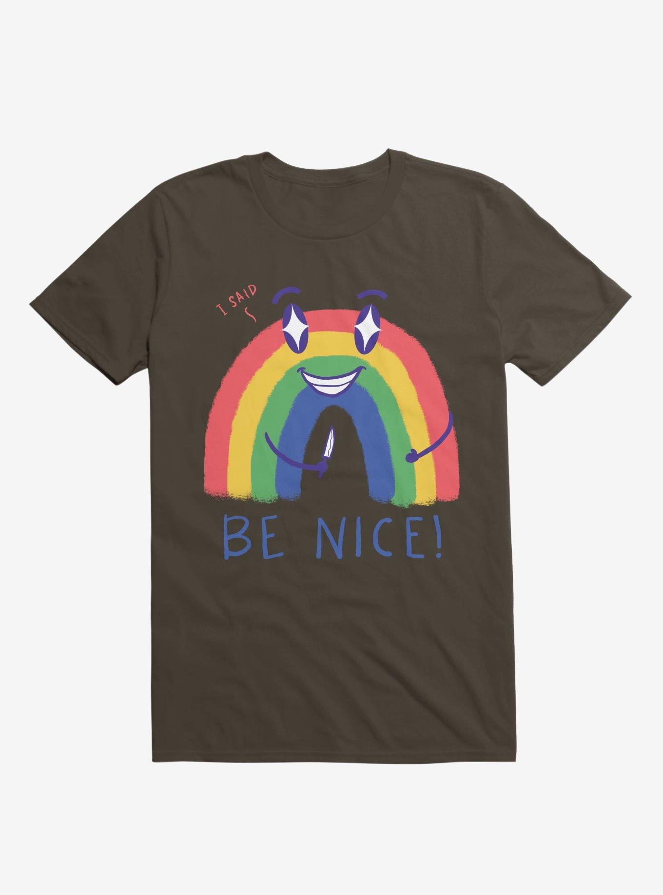 Rainbow Knife Be Nice 2.0 Brown T-Shirt, BROWN, hi-res