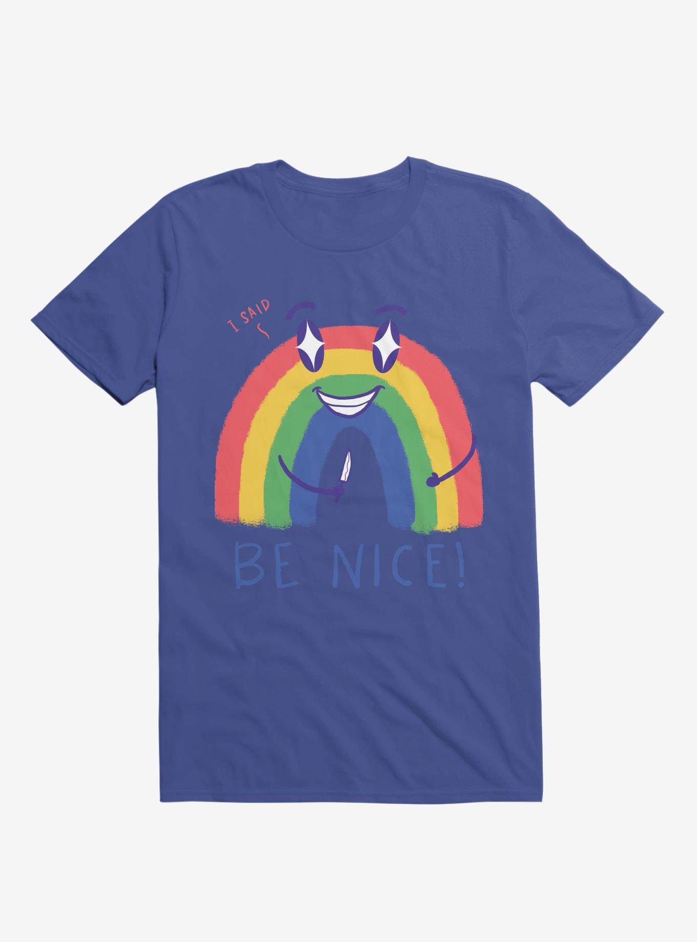 Rainbow Knife Be Nice 2.0 Royal Blue T-Shirt, , hi-res