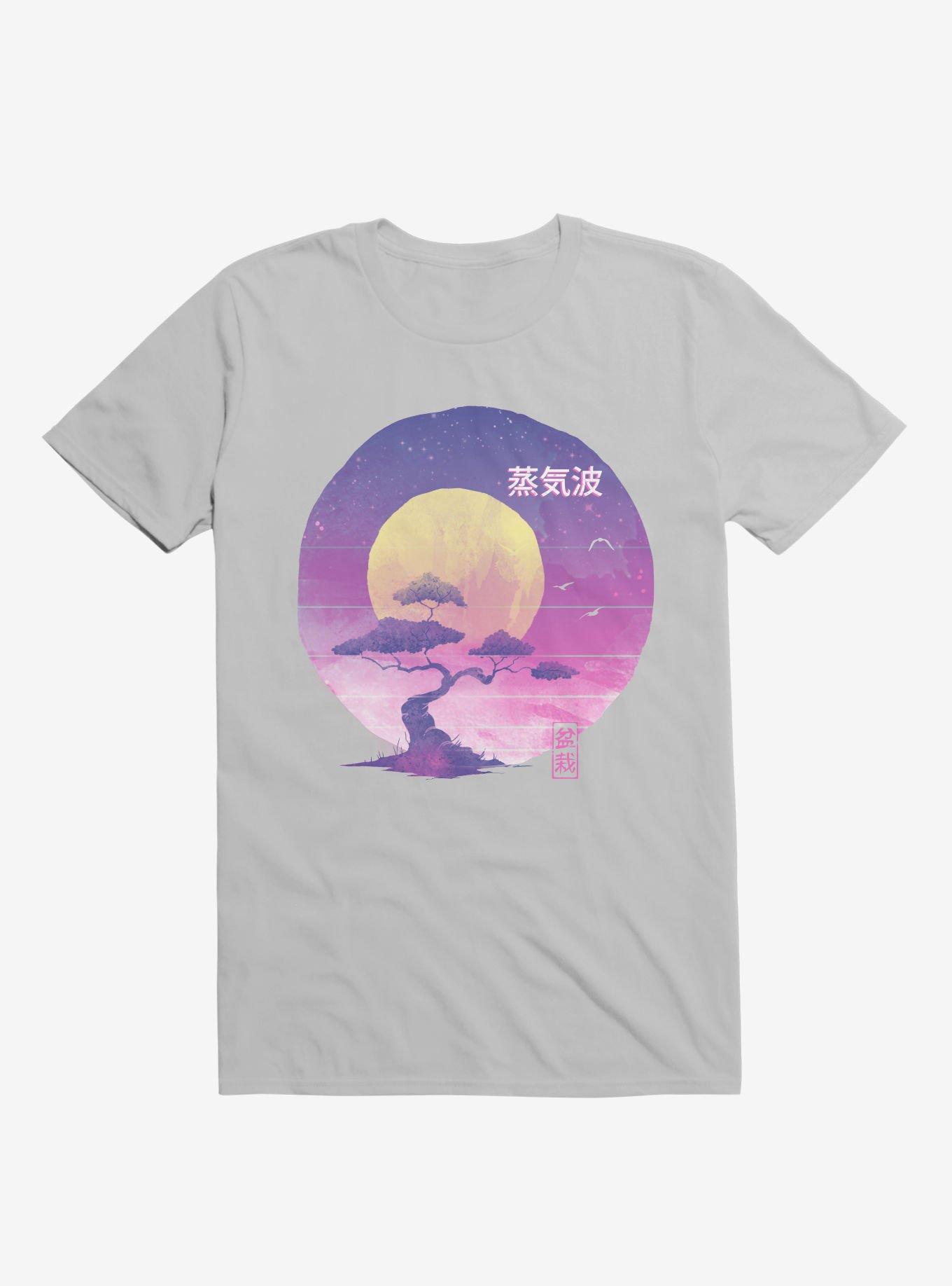 Neon Bonsai Wave Ice Grey T-Shirt, , hi-res