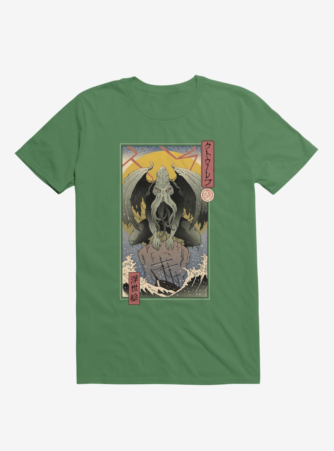 Ocean Cthulhu In Edo Kelly Green T-Shirt, , hi-res