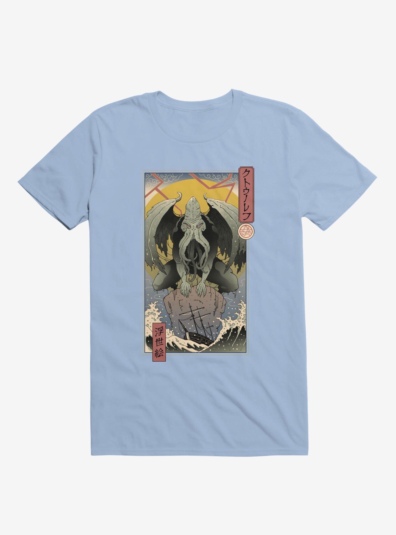 Ocean Cthulhu In Edo Light Blue T-Shirt, , hi-res