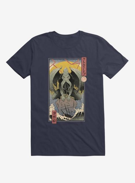 Ocean Cthulhu In Edo Navy Blue T-Shirt - BLUE | Hot Topic