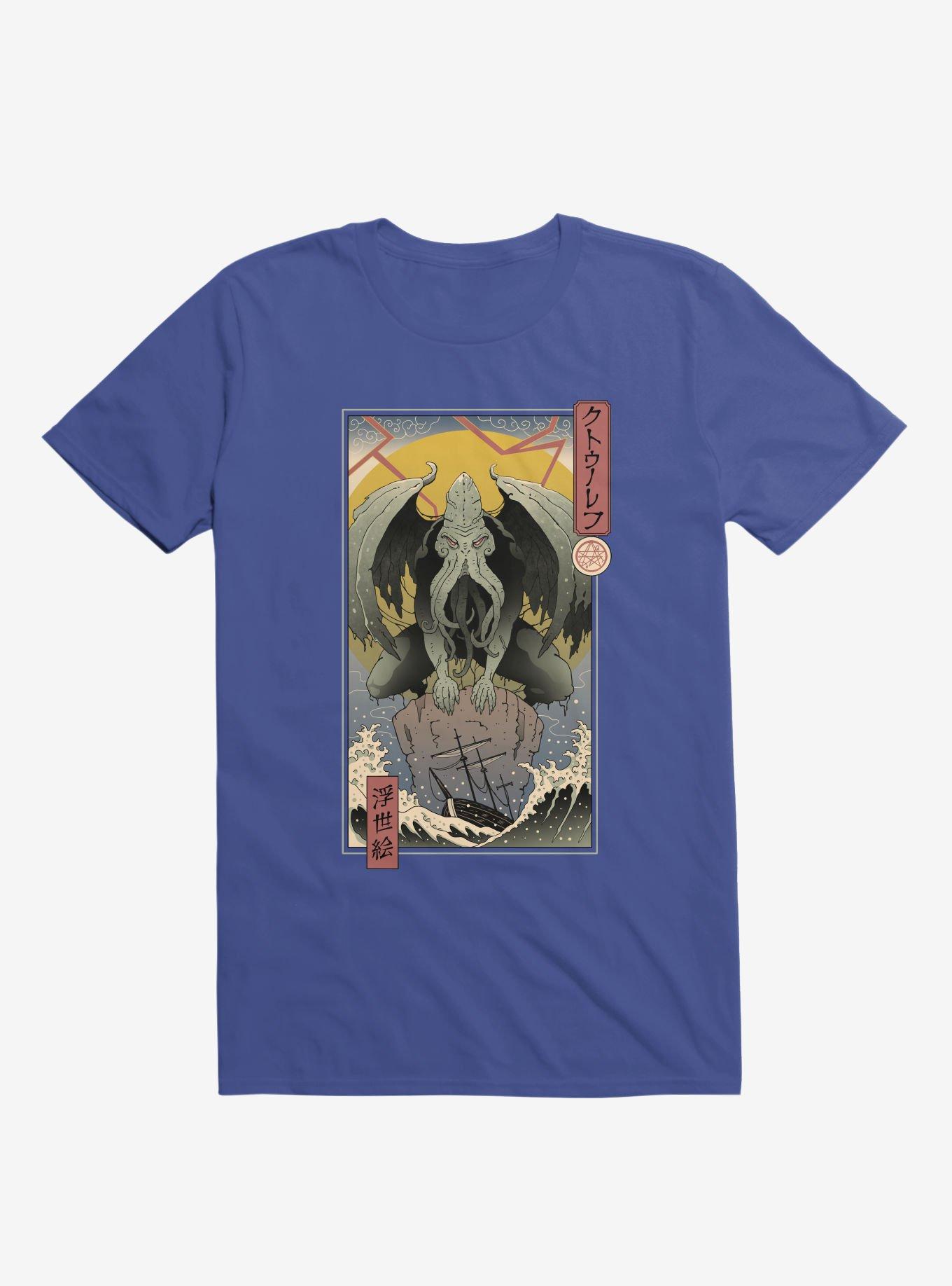Ocean Cthulhu In Edo Royal Blue T-Shirt, ROYAL, hi-res