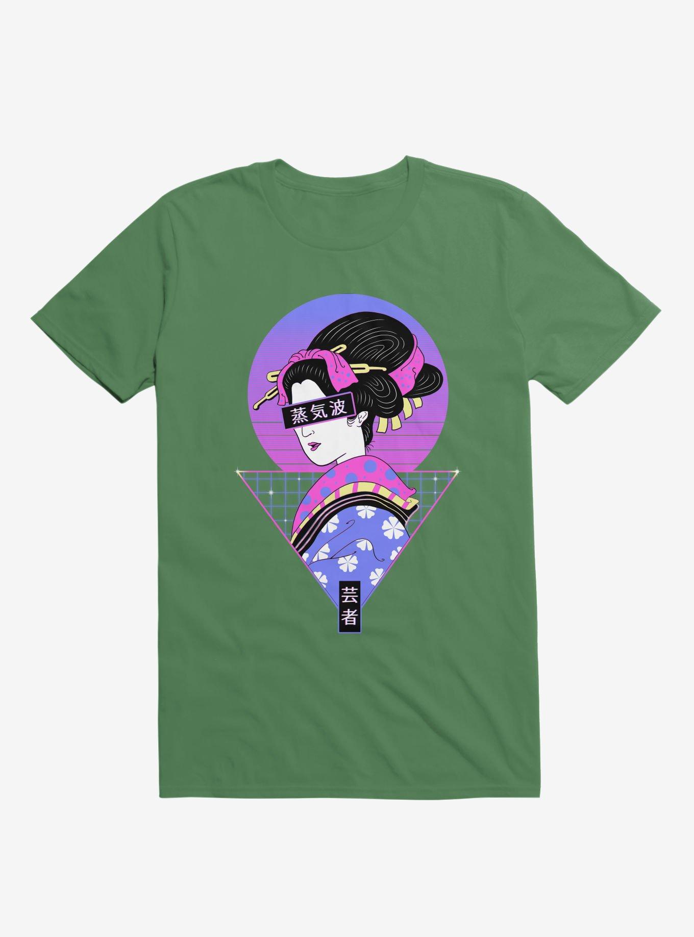 Neon Geisha Wave Kelly Green T-Shirt, , hi-res