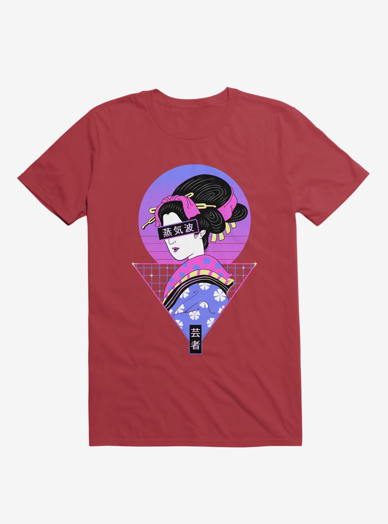 Neon Geisha Wave Red T-Shirt, , hi-res